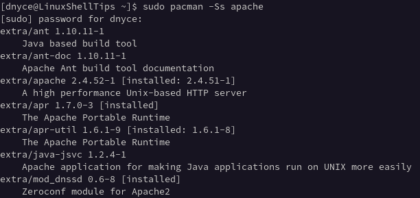 Search for Package in Arch Linux