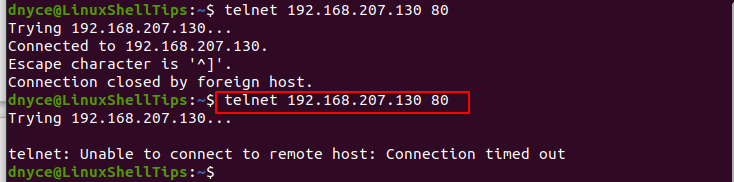 Telnet Unable to Connect to Remote Host