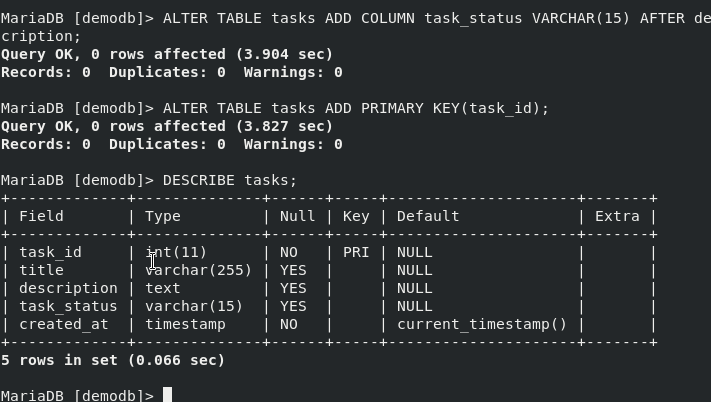 View MySQL Database Table Columns