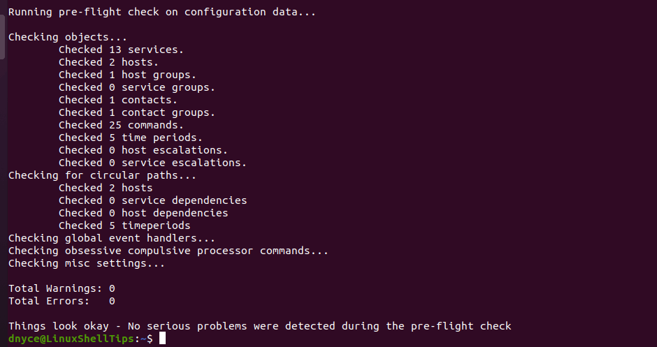 Check Nagios Configuration