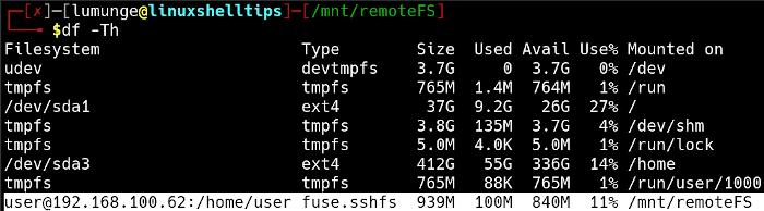 Check Remote Linux Filesystem Mounts