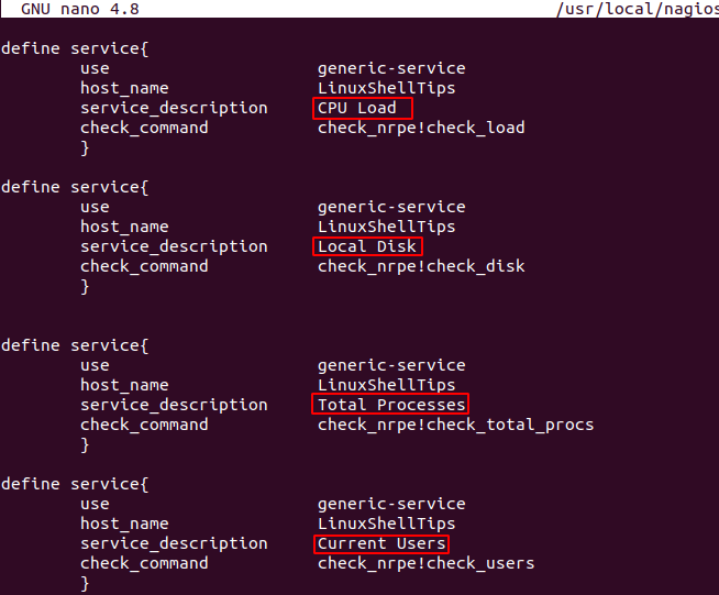 Configure Nagios Host Services