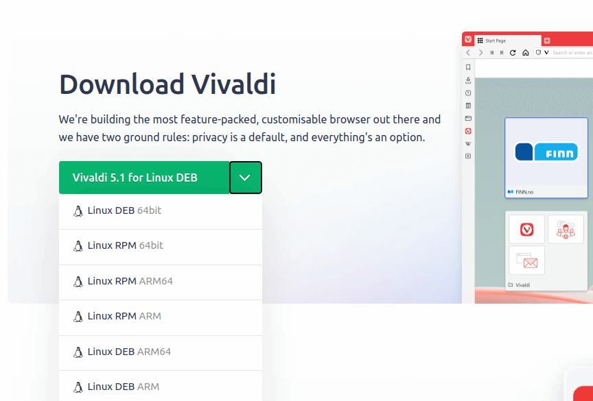 Download Vivaldi in Linux