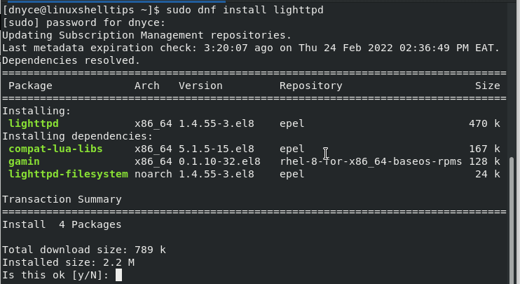 Install Lighttpd in RHEL