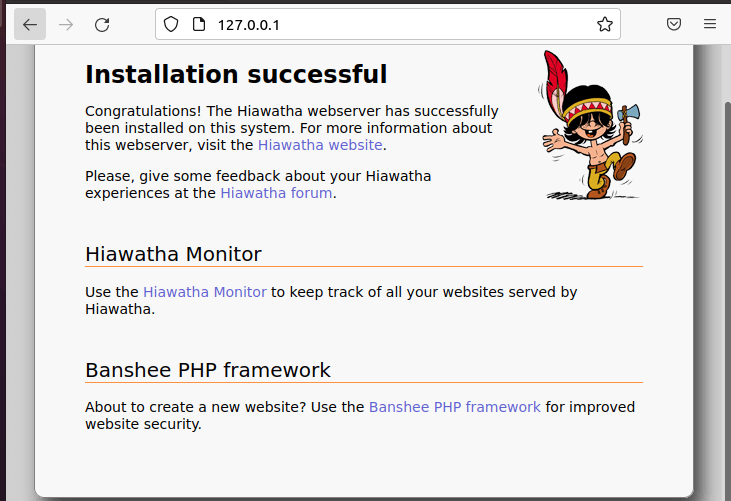 Hiawatha Web Server Page