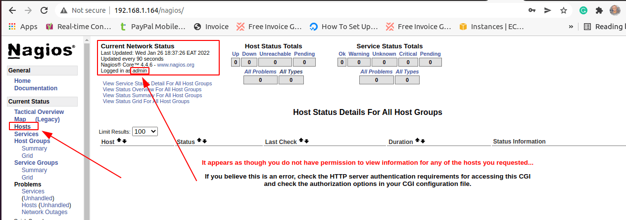 View Nagios Host Status