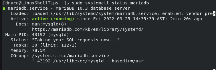 Check MariaDB in Rocky Linux