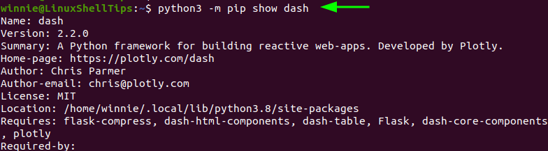 Check Python Dash in Linux