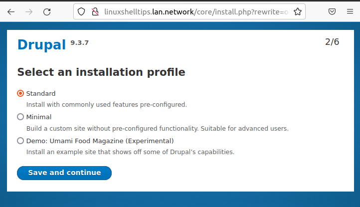 Choose Drupal Installation