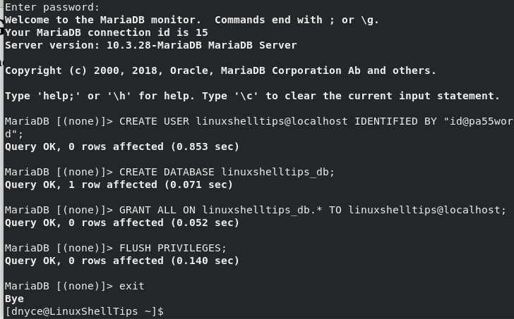 Create Database User Roles