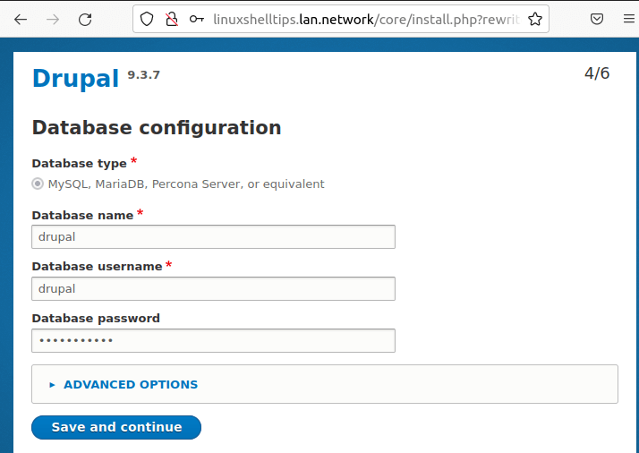 Drupal Database Settings