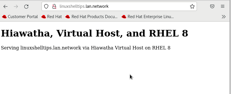 Hiawatha Virtual Host Website