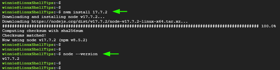 Install NodeJS Specific Version