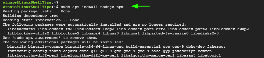 Install NodeJS from Ubuntu Repository