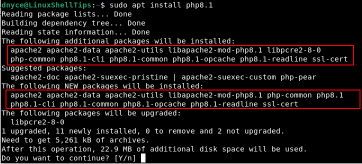 Install PHP in Debian
