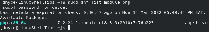 List PHP Module in AlmaLinux
