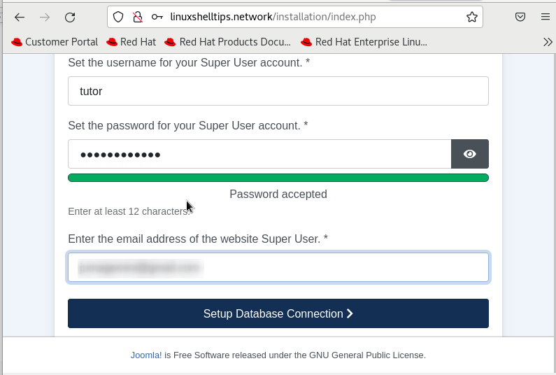 Set Joomla Login Details