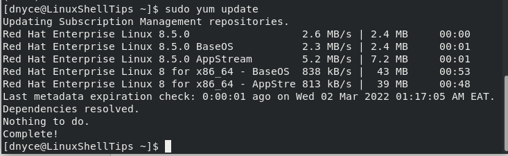 Update RHEL Using Local Repository