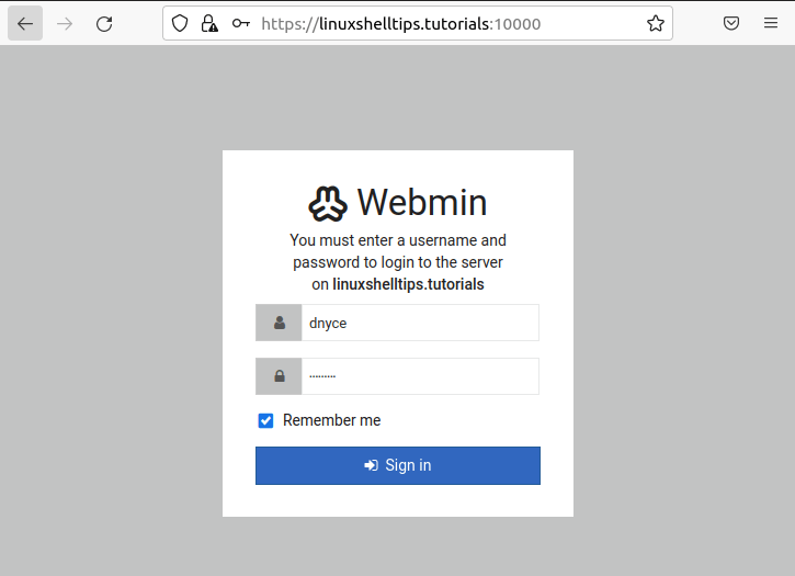 Webmin User Login