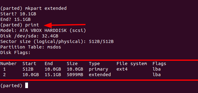 Confirm Linux Logical Partition