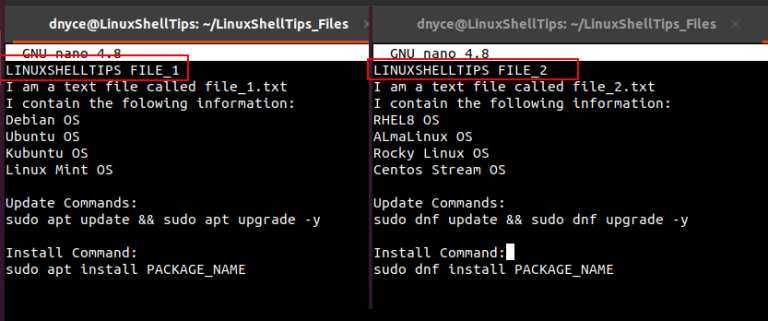 How to Display Two Files Side by Side in Linux