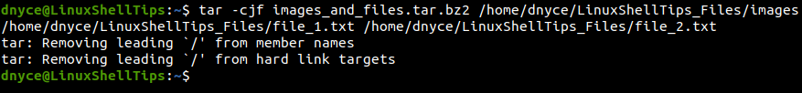 Create Tar File in Linux