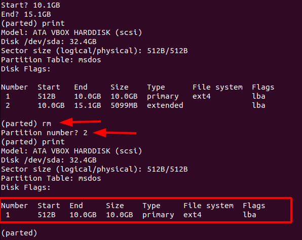 Delete Linux Partition