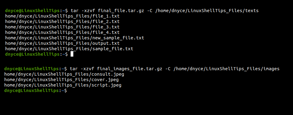 Extract Tar Files in Linux