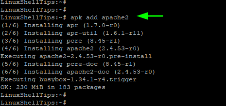 Install Apache in Alpine Linux