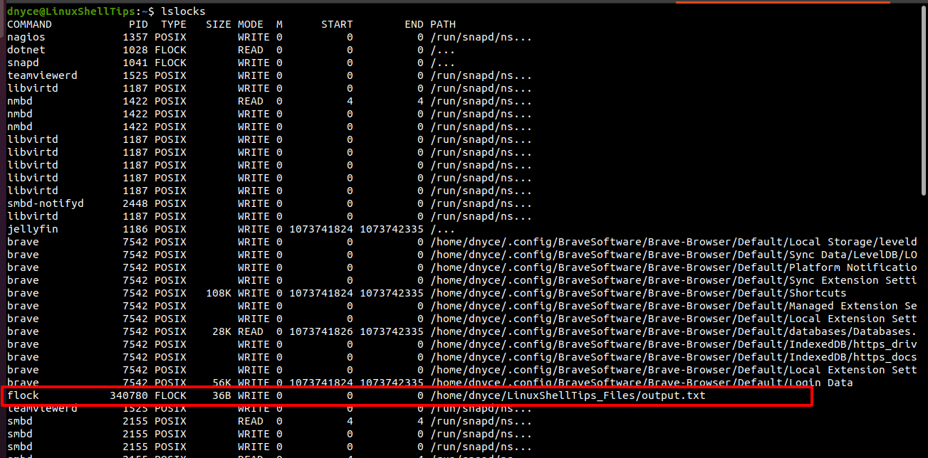 List File Locks in Linux