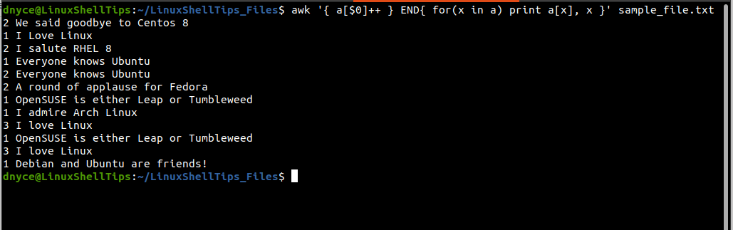 Print Duplicate Lines in File in Linux