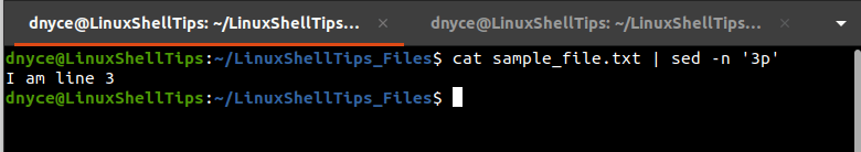 Print Line Number 3 in File