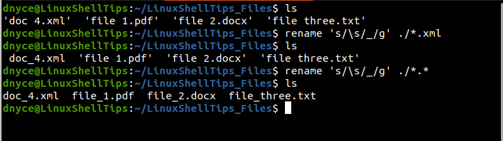 Delete Spaces from Filenames in Linux