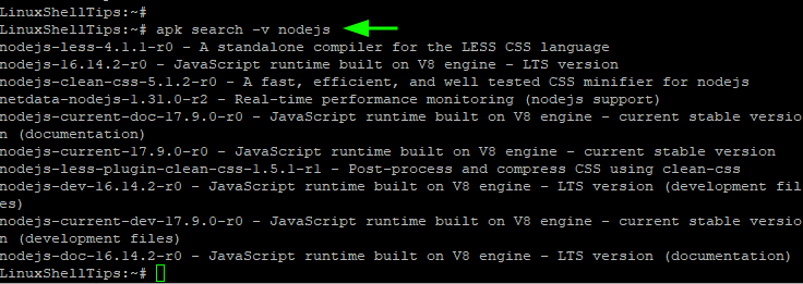 Search Package in Alpine Linux