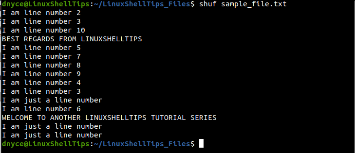 Randomly Shuffle File Lines in Linux