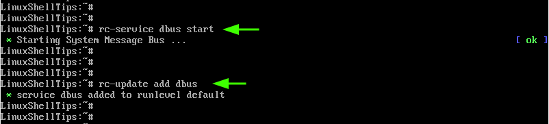 Start dbus in Alpine linux