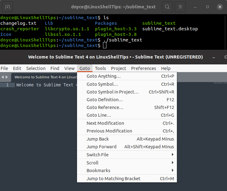 Sublime Text GoTo Tab