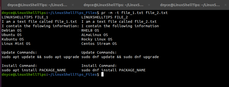 How to Display Two Files Side by Side in Linux