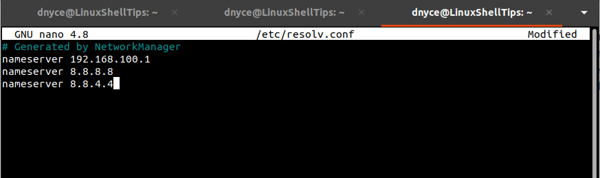 Add DNS Name Servers in Linux
