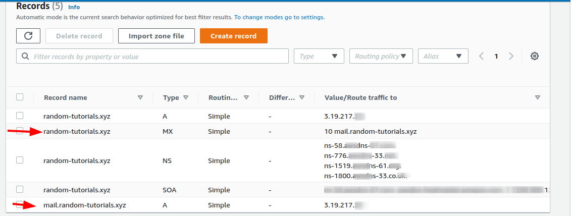 Add Mail DNS Records for Domain