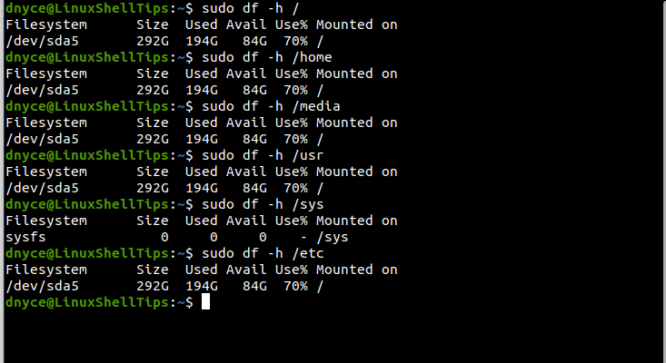 Check Linux Disk Space Usage