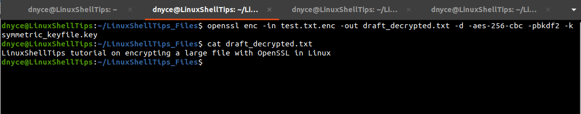 Decrypt File with Key Using OpenSSL