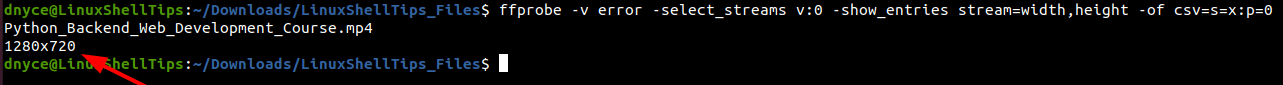 Find Video Resolution in Linux Using ffprobe