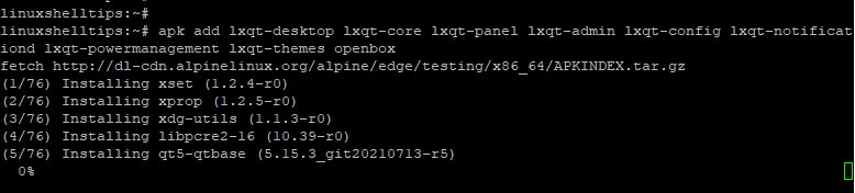 Install LXQT in Alpine Linux