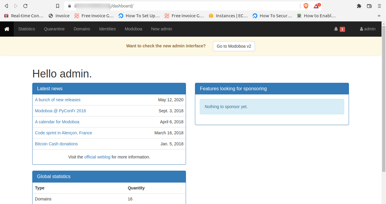 Modoboa Mail Server Admin Dashboard