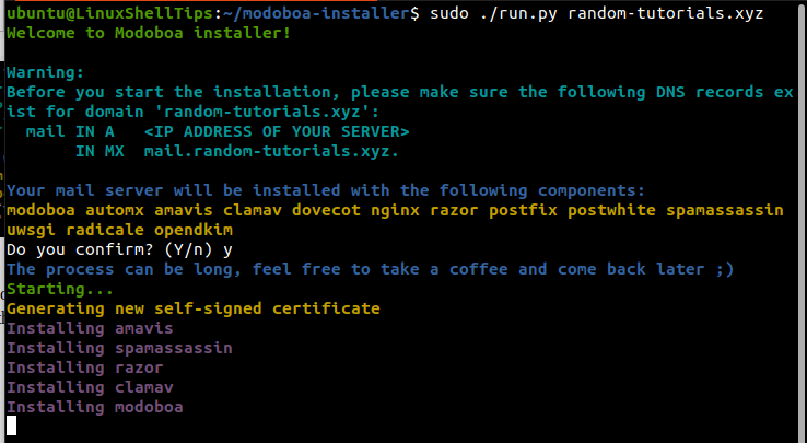Modoboa Mail Server Installation in Ubuntu