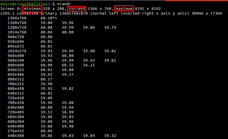 linux screen resolution command line