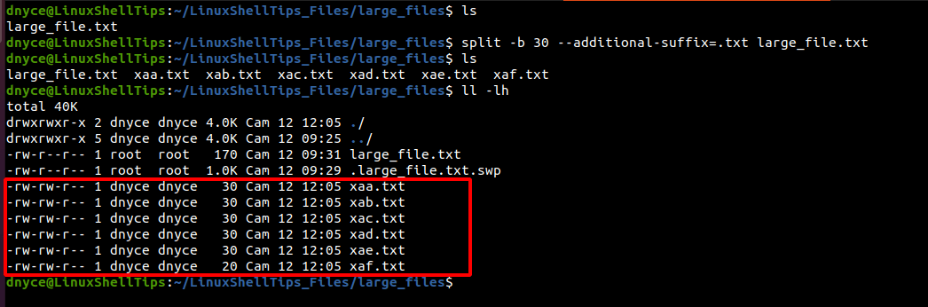 Split File By Sizes