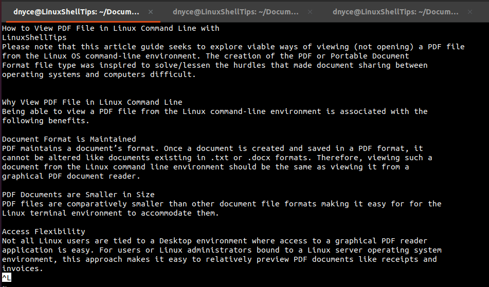 View PDF in Linux Commandline