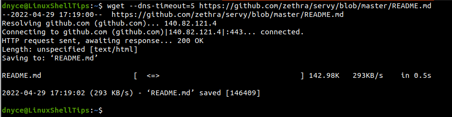 Wget DNS Timeout Option